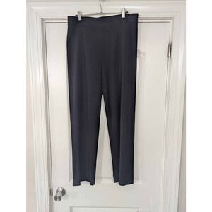 Misook Straight Leg pants women's large black slinky contemporary modern trouser